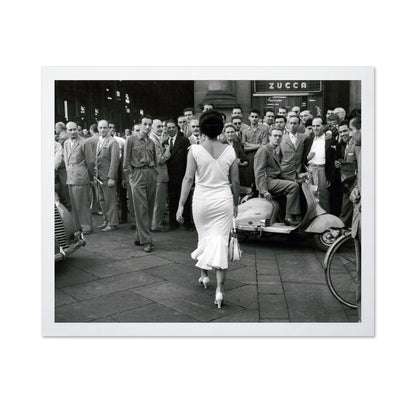 Moira Orfei Milan Street Scene 1954