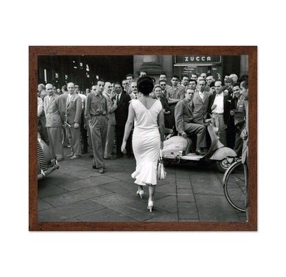 Moira Orfei Milan Street Scene 1954
