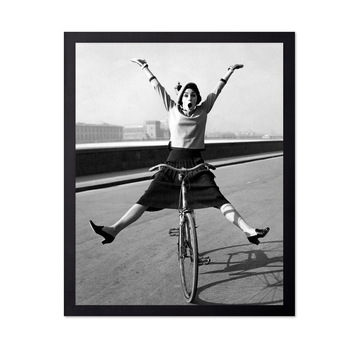 Woman Balancing Bicycle 1960s
