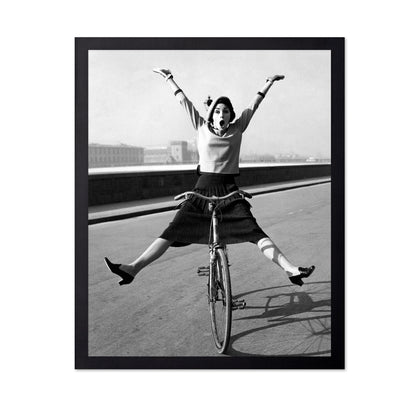 Woman Balancing Bicycle 1960s