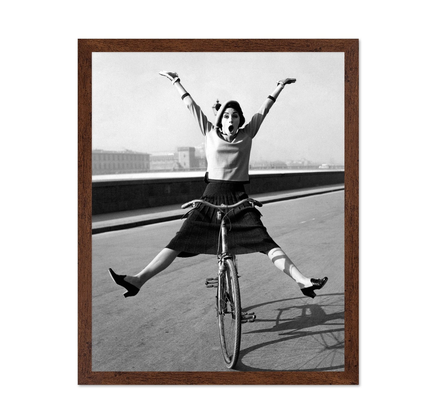 Woman Balancing Bicycle 1960s