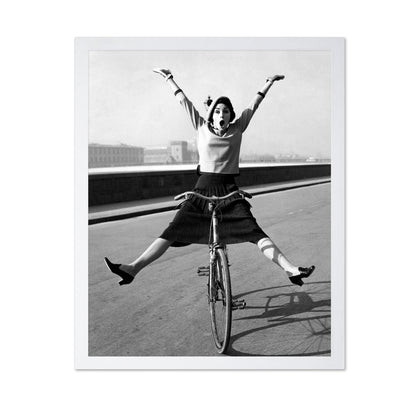 Woman Balancing Bicycle 1960s