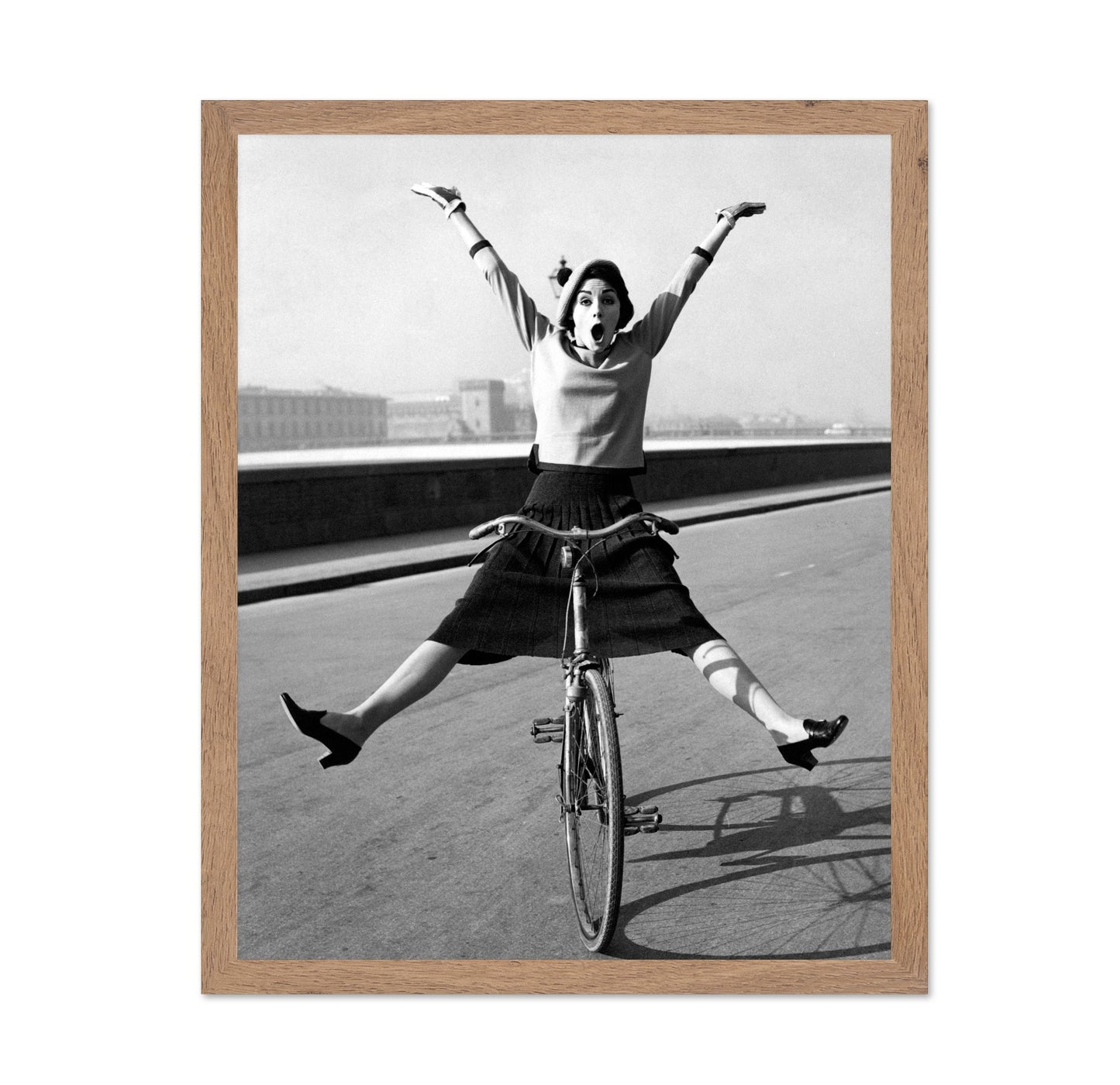 Woman Balancing Bicycle 1960s