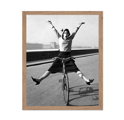 Woman Balancing Bicycle 1960s