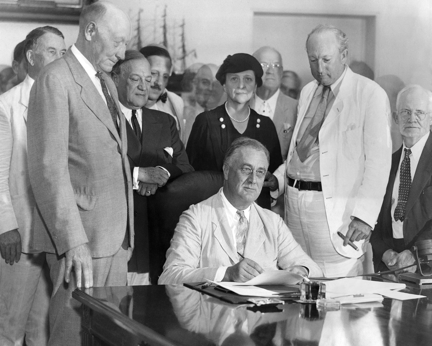 Social Security Act Signing 1935 Franklin Roosevelt