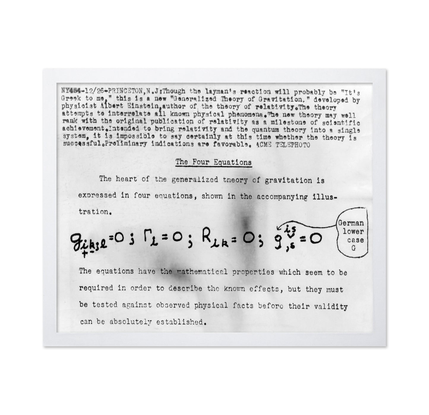 Einstein Four Equations 1947 Albert Einstein