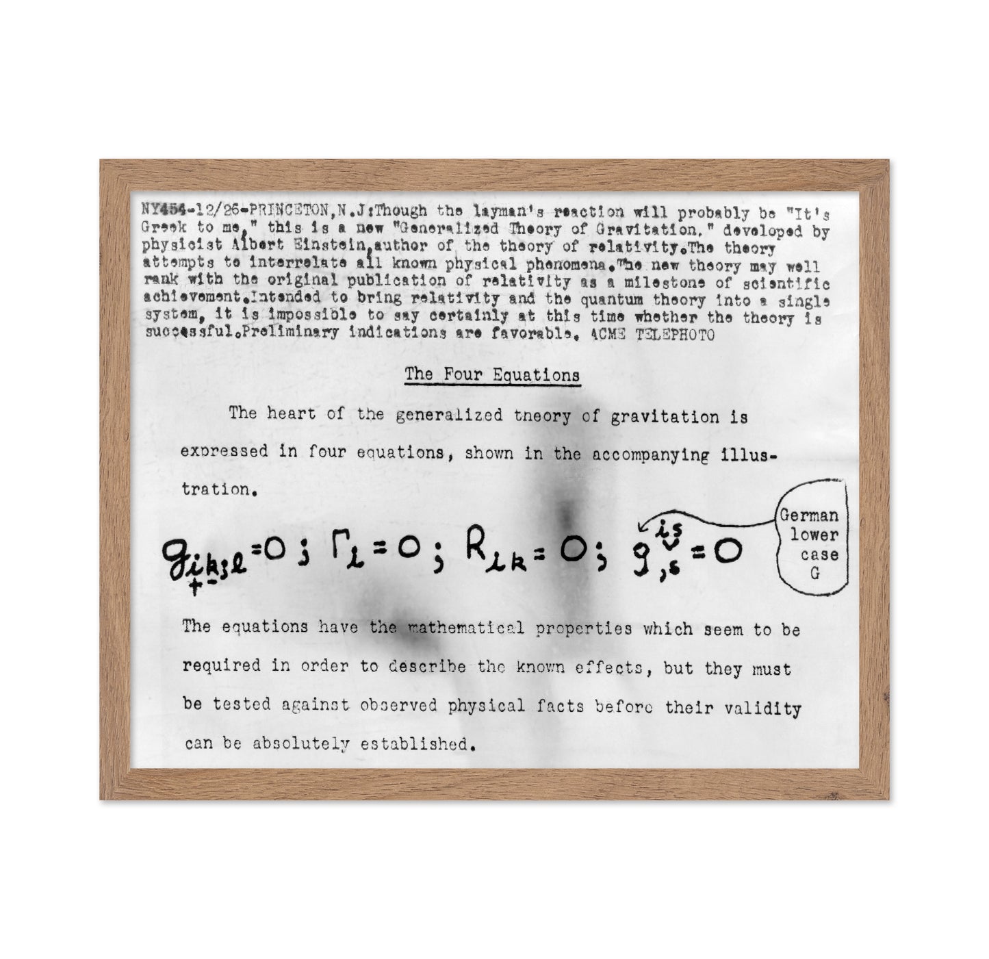 Einstein Four Equations 1947 Albert Einstein