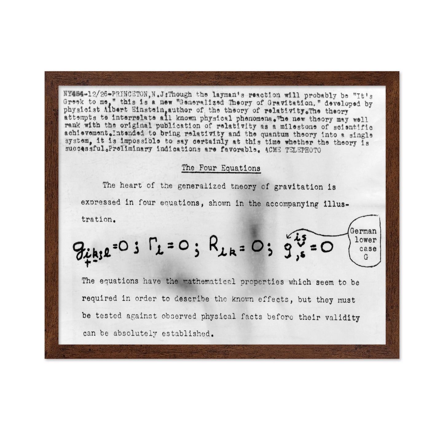 Einstein Four Equations 1947 Albert Einstein
