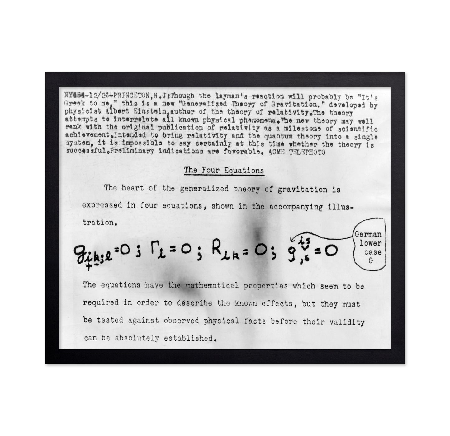 Einstein Four Equations 1947 Albert Einstein