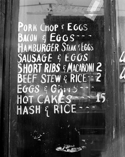 Soul Food Menu 1940