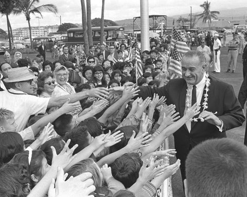 Honolulu Airport Greeting 1966 Lyndon B. Johnson