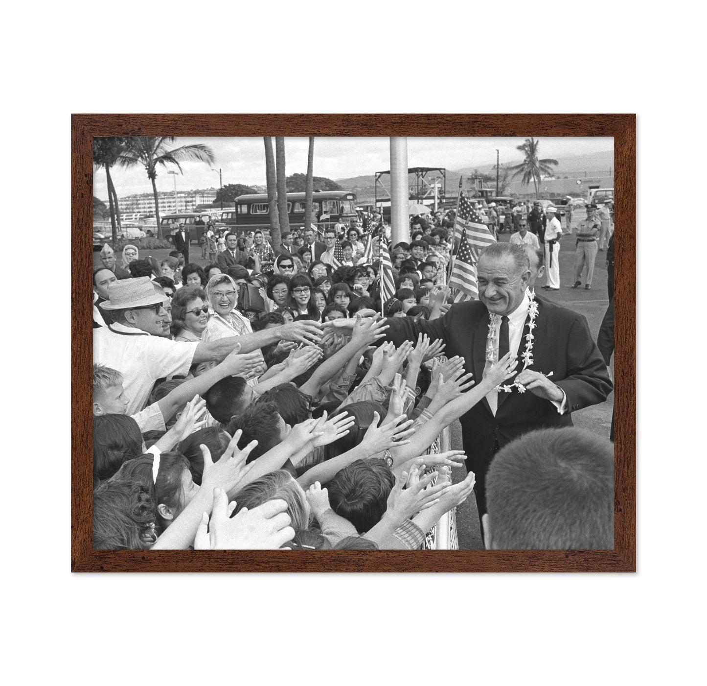 Honolulu Airport Greeting 1966 Lyndon B. Johnson