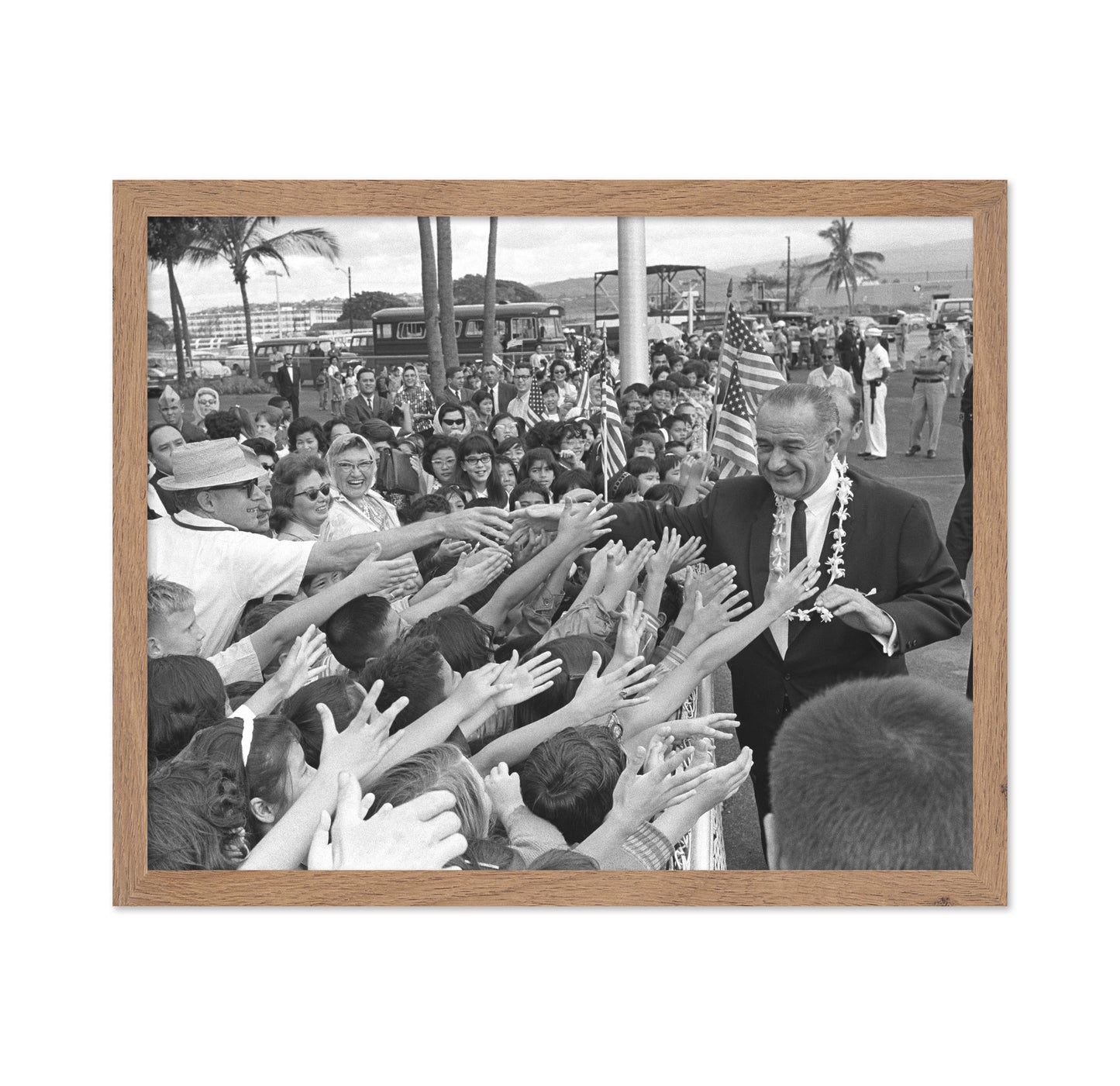 Honolulu Airport Greeting 1966 Lyndon B. Johnson