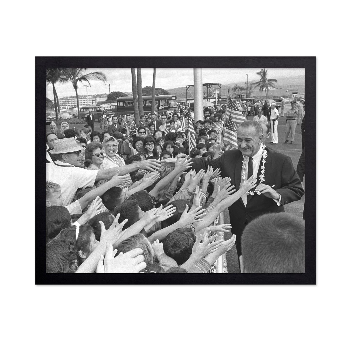 Honolulu Airport Greeting 1966 Lyndon B. Johnson