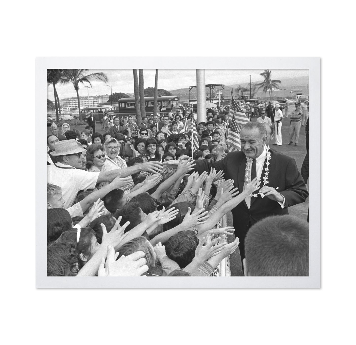 Honolulu Airport Greeting 1966 Lyndon B. Johnson