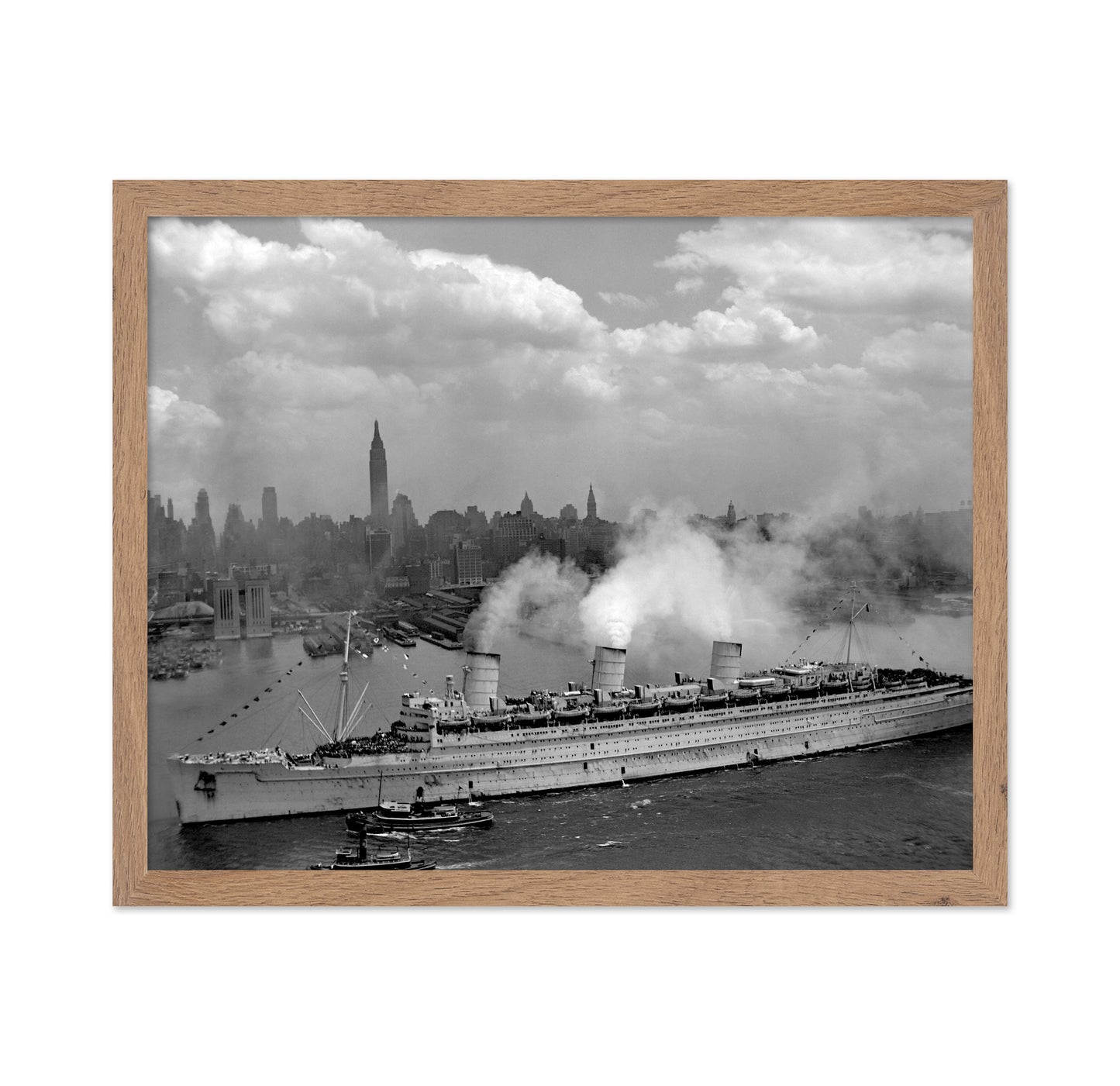 Queen Mary New York Harbor 1945