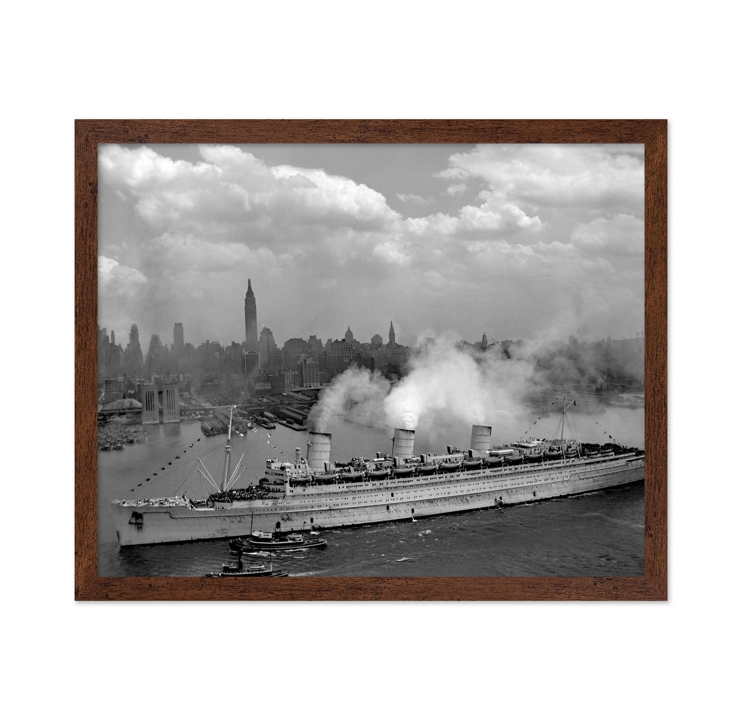 Queen Mary New York Harbor 1945
