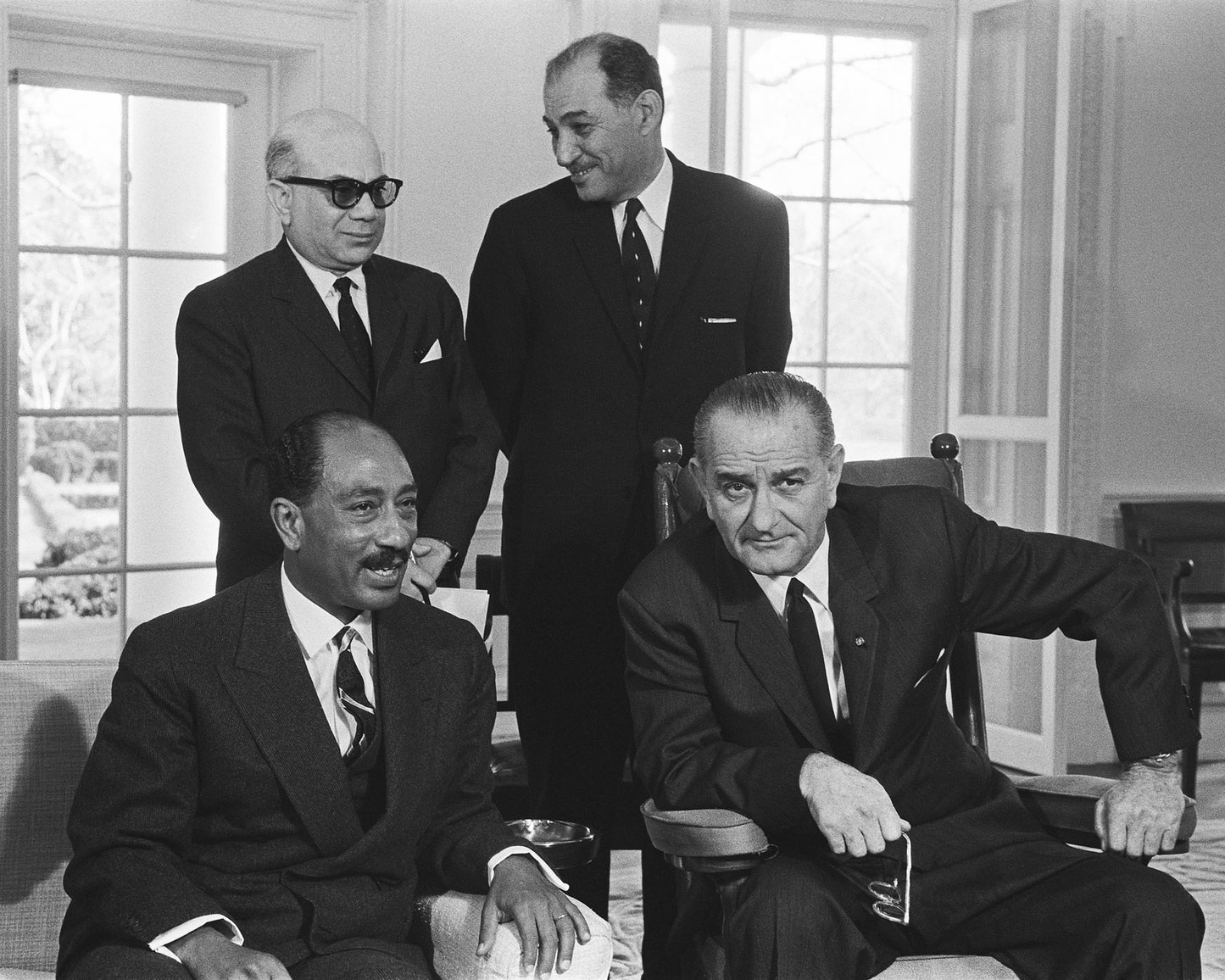 Lyndon B. Johnson & Anwar Sadat 1966
