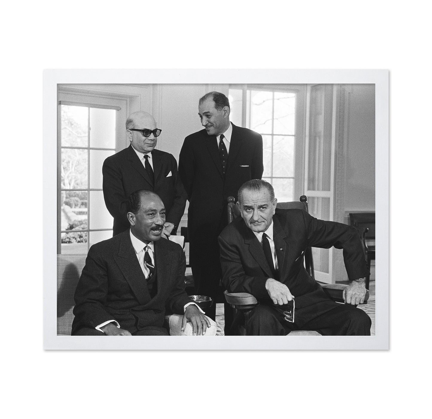 Lyndon B. Johnson & Anwar Sadat 1966