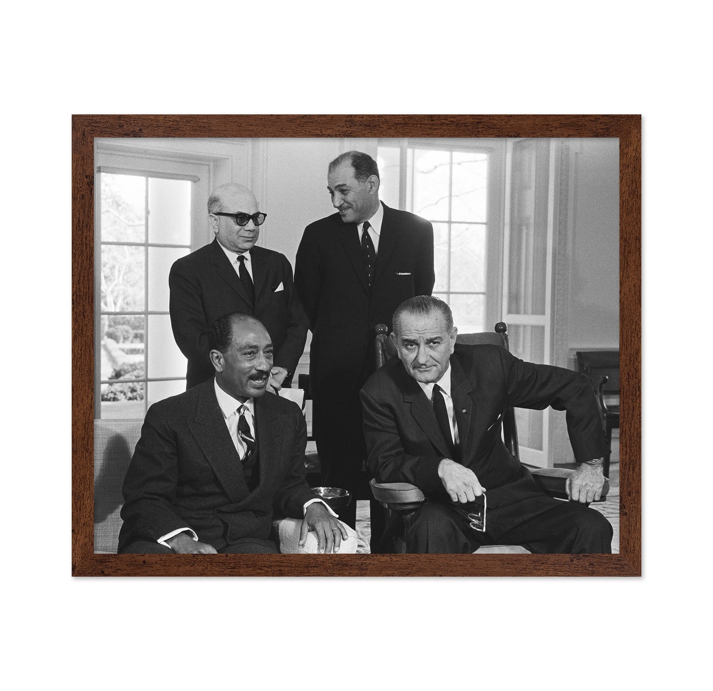 Lyndon B. Johnson & Anwar Sadat 1966
