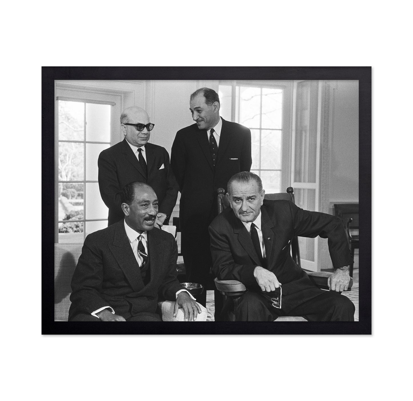 Lyndon B. Johnson & Anwar Sadat 1966