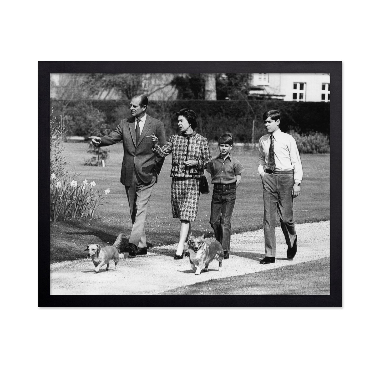 Royal Family Walking With Dogs 1973 Queen Elizabeth