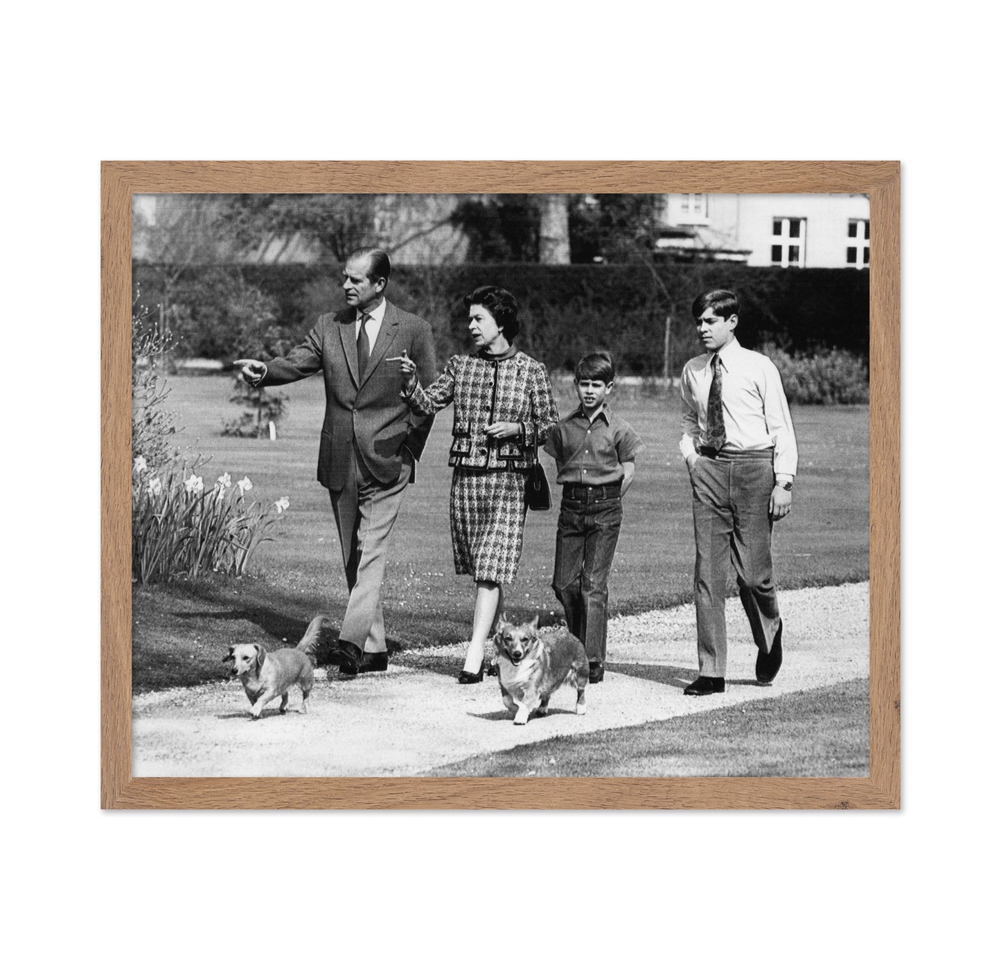 Royal Family Walking With Dogs 1973 Queen Elizabeth