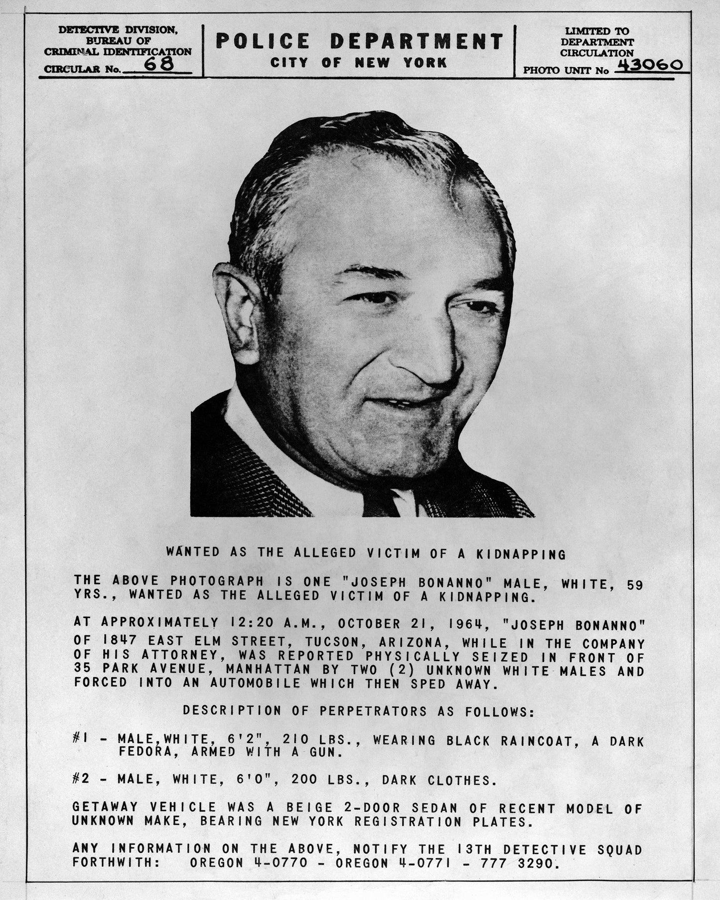 Joseph Bonanno 1964
