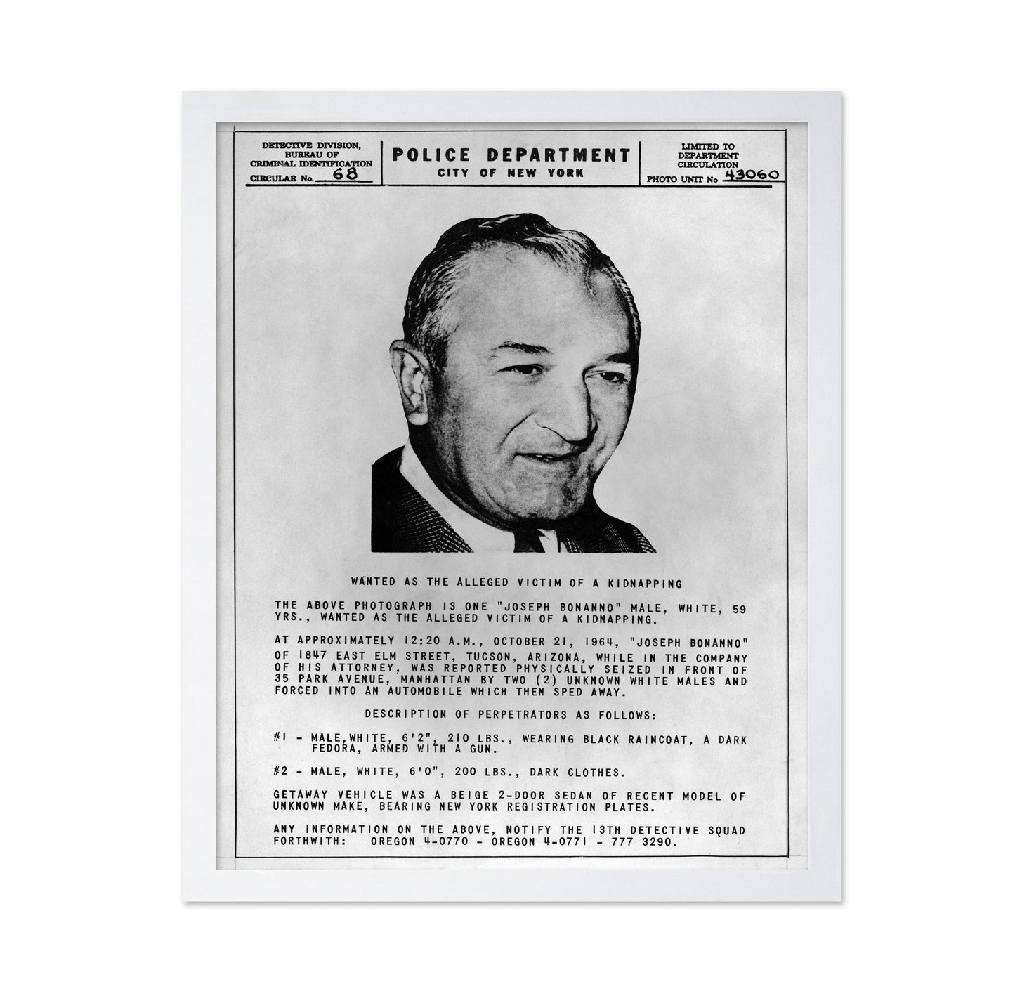 Joseph Bonanno 1964