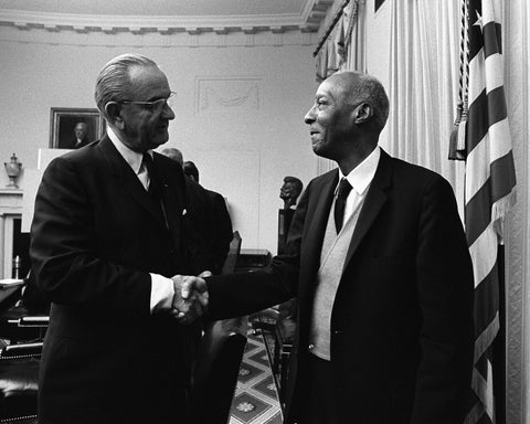 Lyndon Johnson & A Philip Randolph 1968