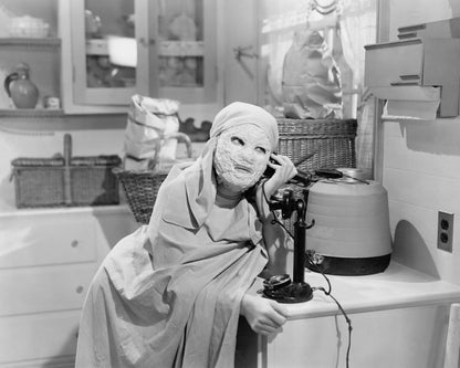 Masked Woman Phone 1930s