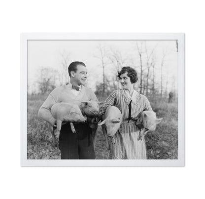 Couple With Piglets 1920s