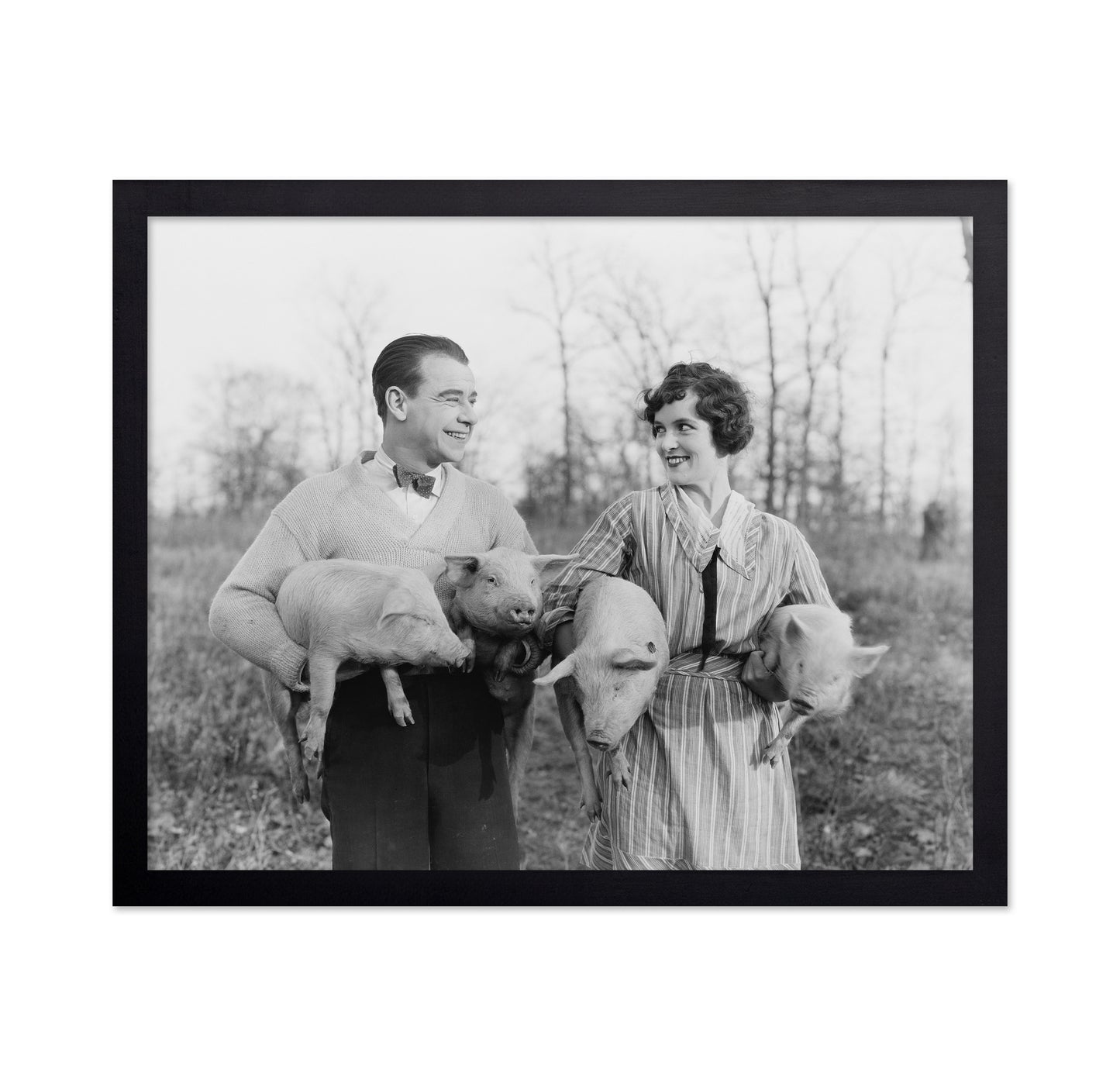 Couple With Piglets 1920s