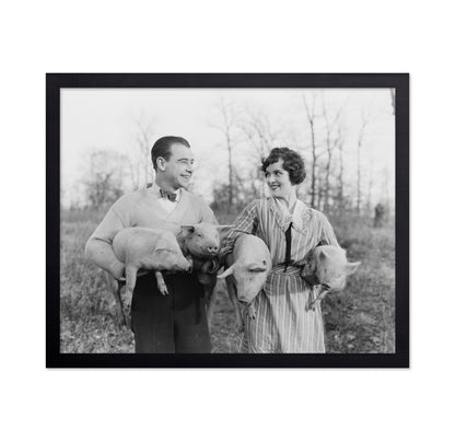 Couple With Piglets 1920s