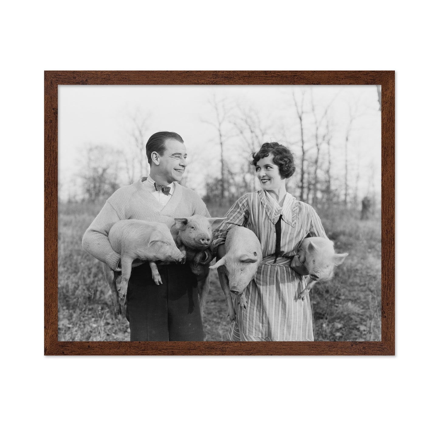 Couple With Piglets 1920s