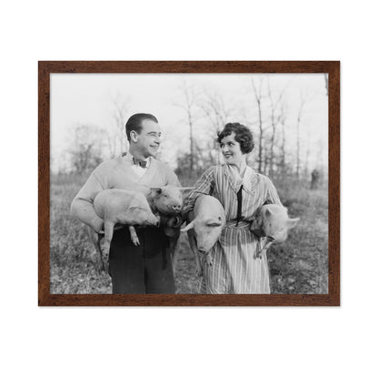 Couple With Piglets 1920s