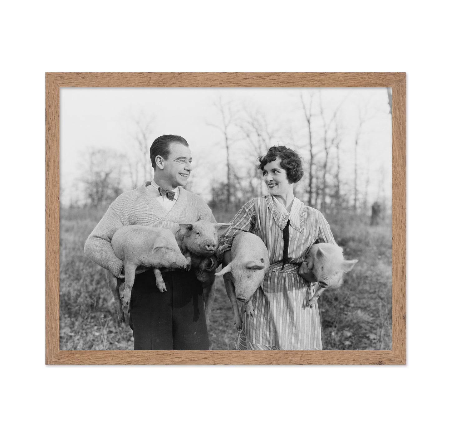 Couple With Piglets 1920s