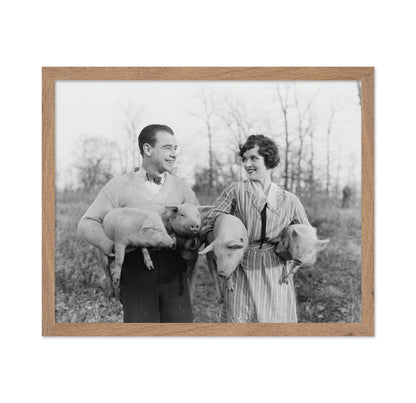 Couple With Piglets 1920s