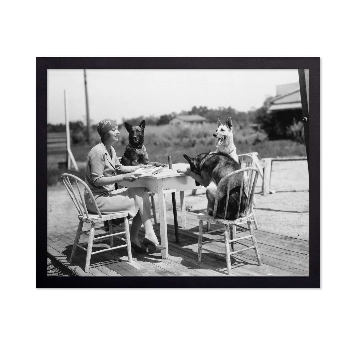 Woman & Dogs 1930s