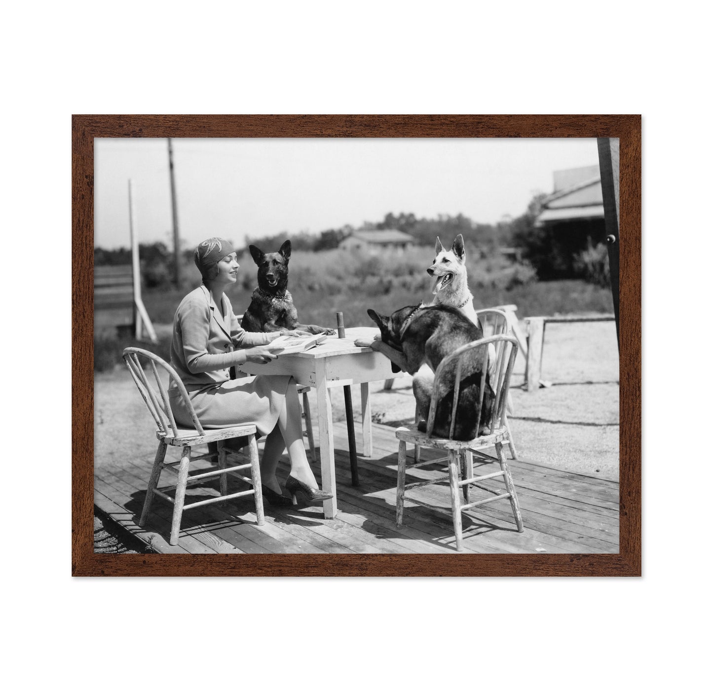 Woman & Dogs 1930s