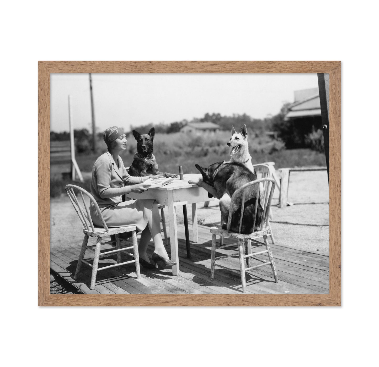 Woman & Dogs 1930s