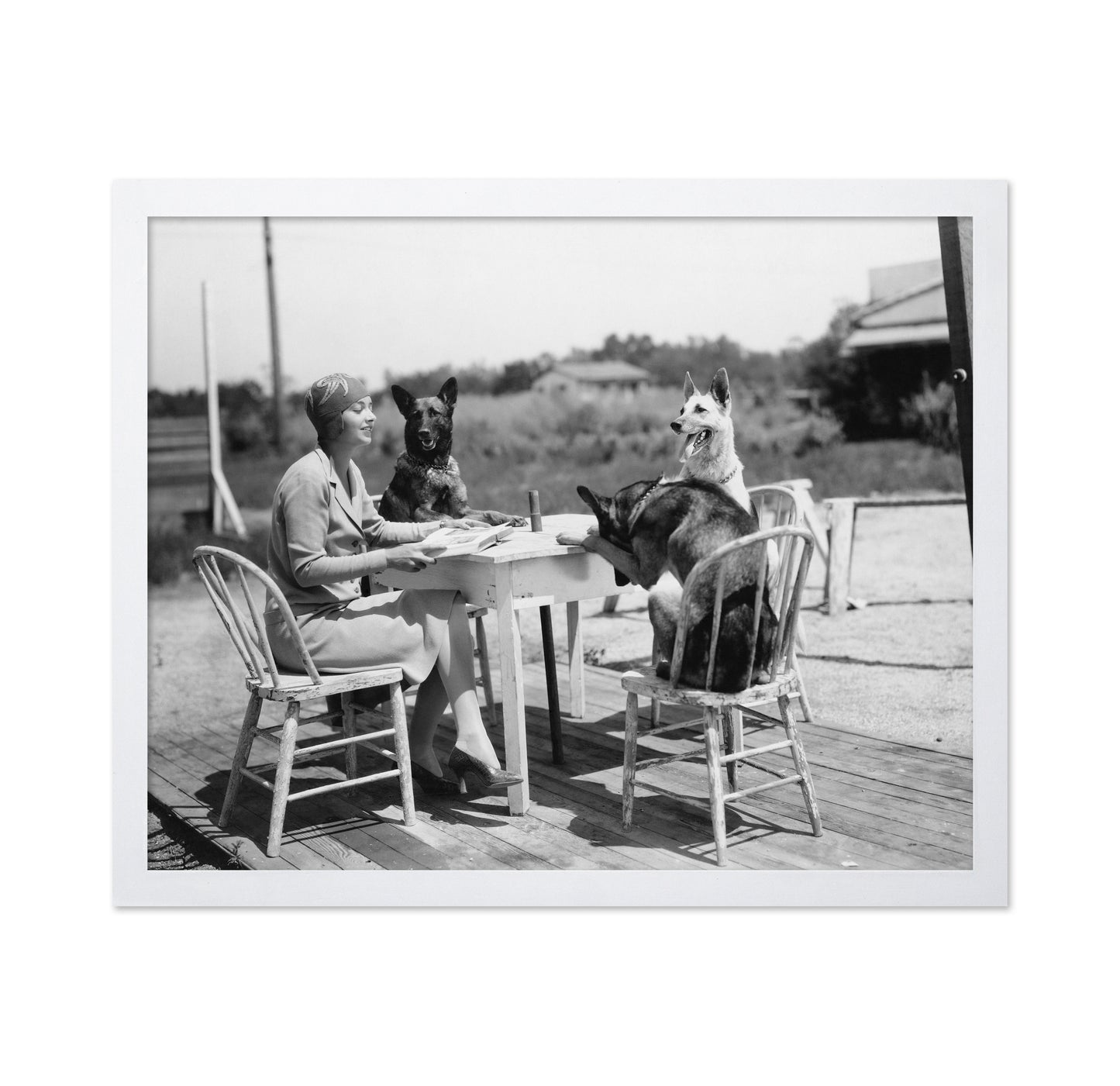 Woman & Dogs 1930s