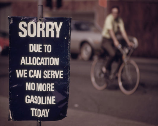 Oil Crisis Gas Sign 1974