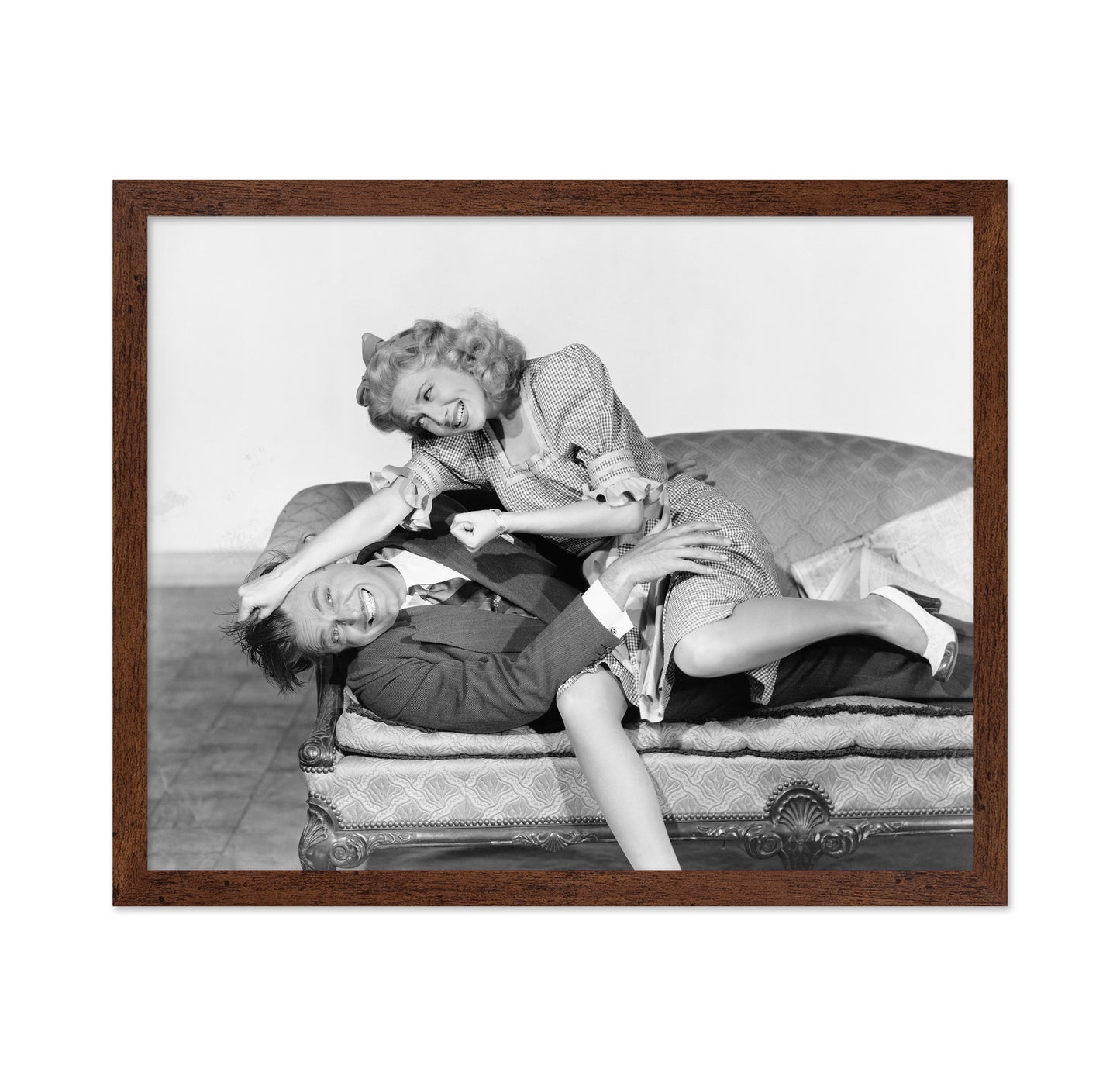 Playful Couch Couple 1940s
