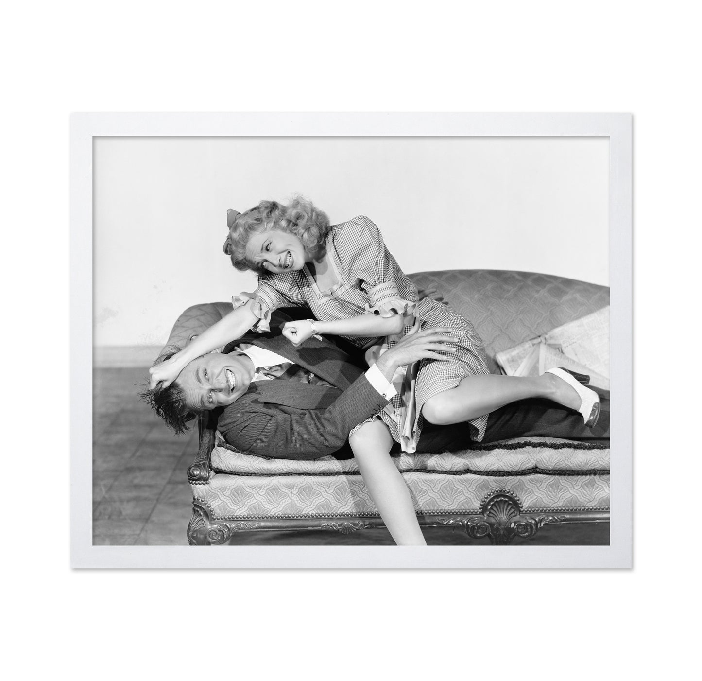 Playful Couch Couple 1940s