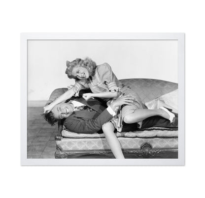 Playful Couch Couple 1940s