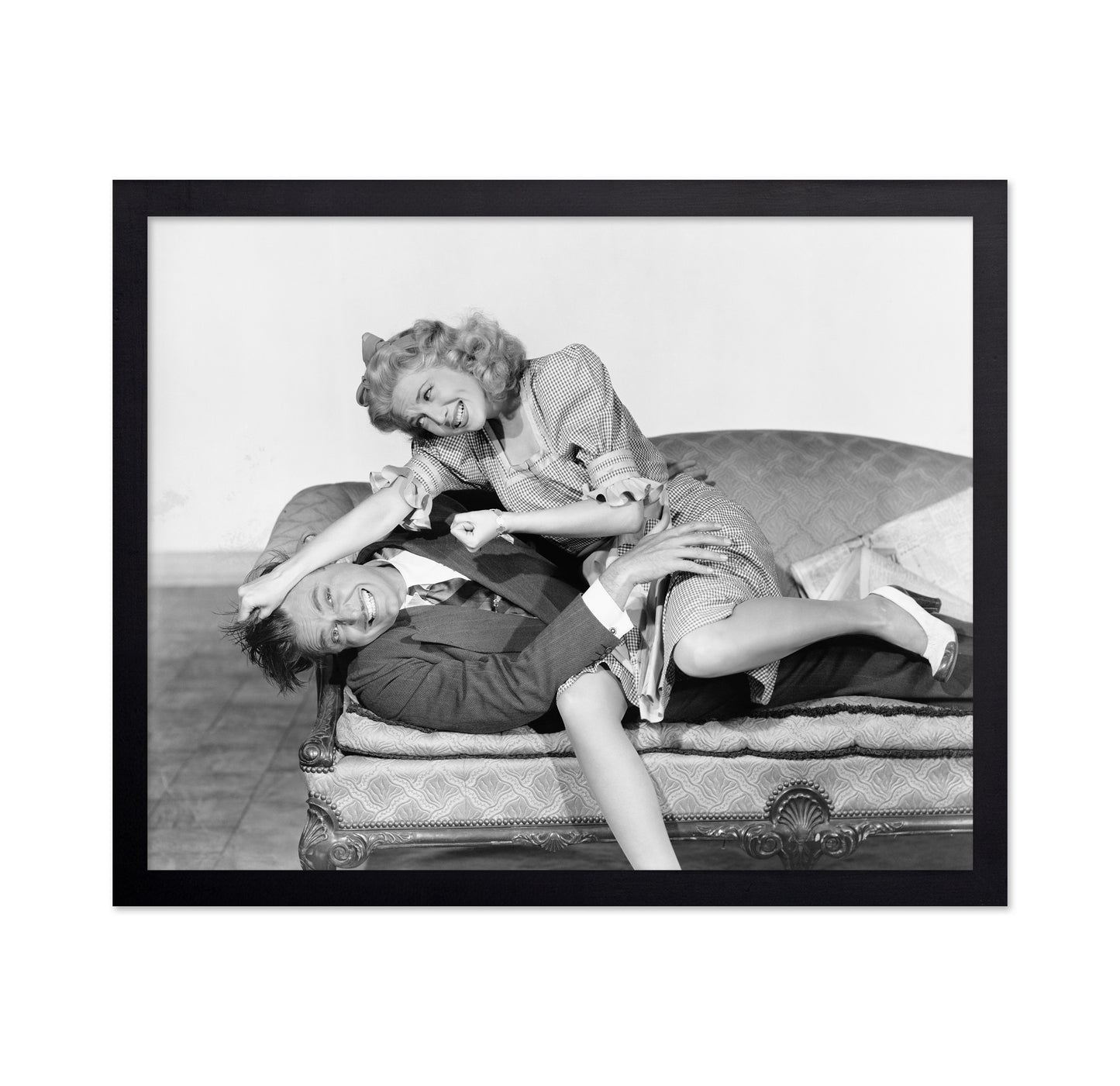 Playful Couch Couple 1940s