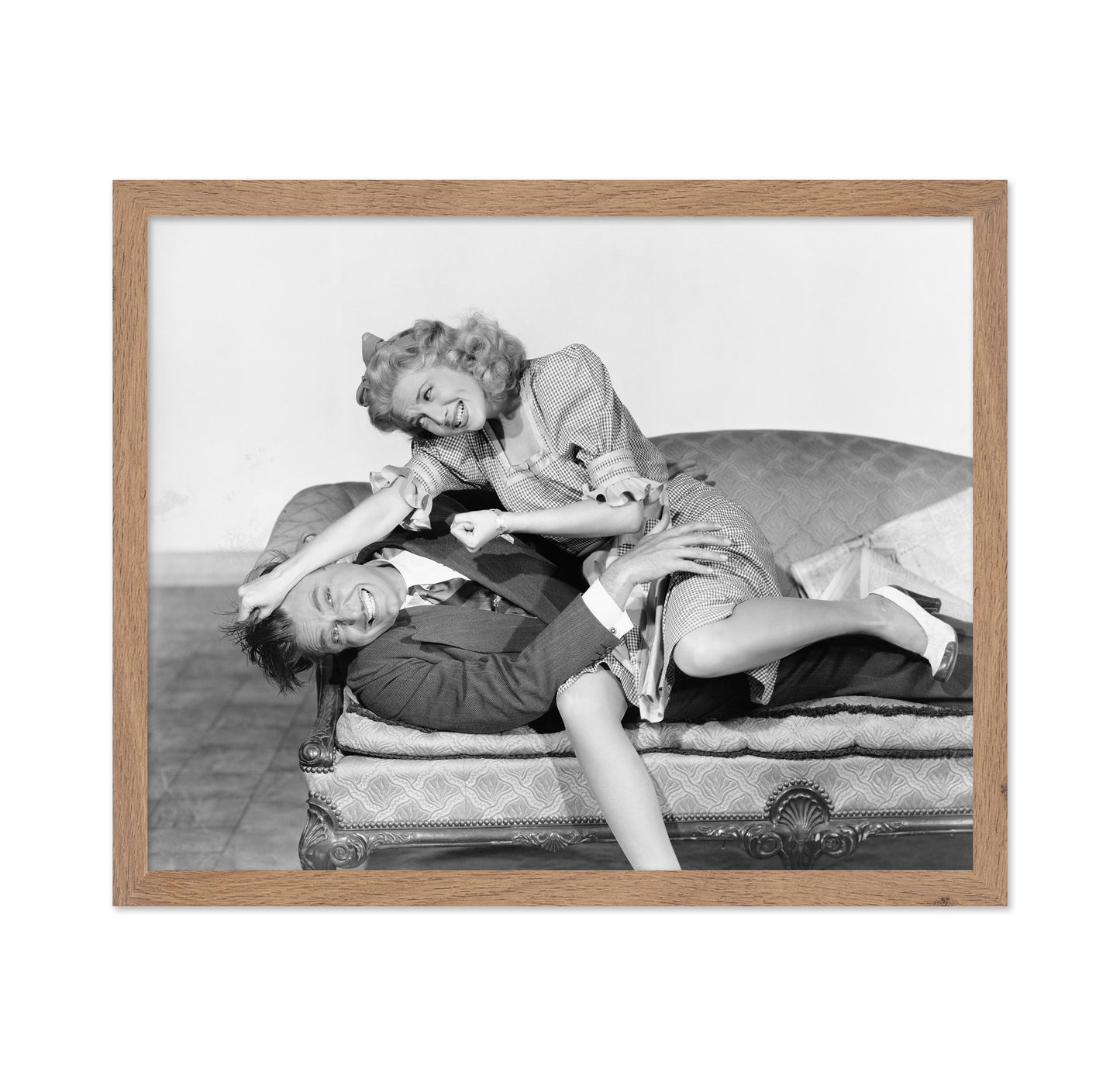 Playful Couch Couple 1940s