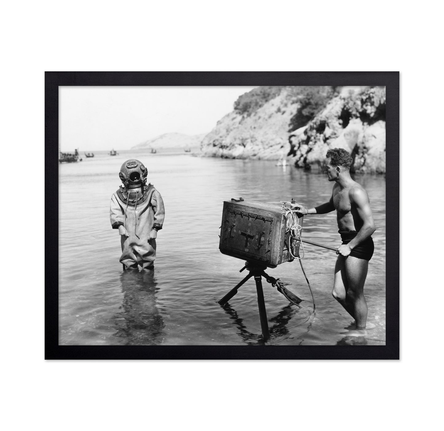Diver Beach Scene