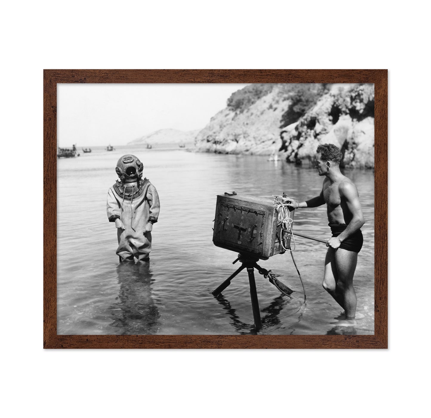 Diver Beach Scene